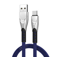 Câble de données de charge rapide en tissu en alliage de zinc pour chargeurs de câble de charge de téléphone portable Android type-c Apple