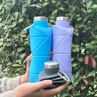 Bouteille d'Eau Pliable OUYADA en Silicone sans BPA, Réutilisable pour Sports de Plein Air, Voyage, Gym, Camping, Randonnée