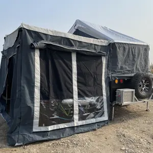 맞춤형 고품질 절연 텐트 트리플 벙크가있는 대형 공간 캠핑카 트레일러 캐러밴 모터 홈 4 인 수면 가능