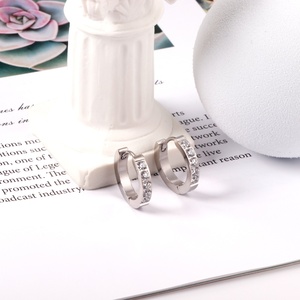 Pendientes de Aro de Acero Inoxidable con Diamantes y Oro de 18k para Mujer, Recién Llegados - Product Image 6