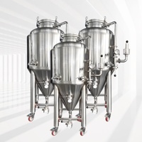 Cuve de fermentation conique de 100 L avec enveloppe à fossettes, fermentateur en acier inoxydable SUS 304, équipement de brasserie artisanale pour brasserie à domicile