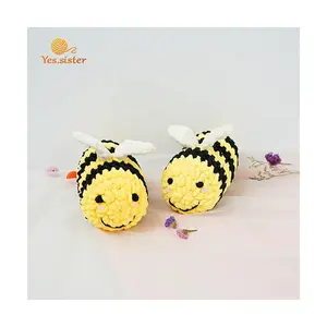 Personalizado New Born Baby Sleeping Gift Amigurumi Animais Crochet Soft Plush Stuffed Toy Abelhas Crochet Baby Gift Set