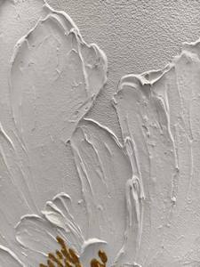 งานศิลปะตกแต่งผนังแบบแฮนด์เมดบนผ้าใบสีขาว <span class=keywords><strong>ภาพ</strong></span><span class=keywords><strong>วาด</strong></span><span class=keywords><strong>ดอกไม้</strong></span>แบบนามธรรม 3 มิติ - Product Image 6