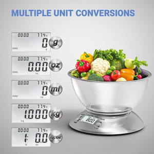 Cân điện tử nhà bếp 5kg/1g có bát, chất liệu thép không gỉ, chức năng đo trọng lượng thực phẩm, hẹn giờ - Product Image 5