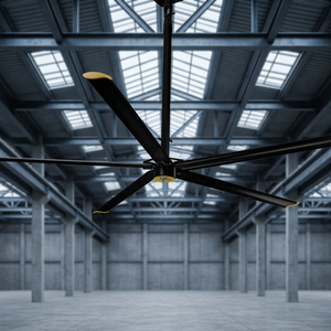 Ventilateur HVLS moderne pour haute altitude, cinq pales en aluminium, générant une énergie renouvelable propre, 230V/415V, garantie 3 ans, Vast Sea Clouds - Product Image 5