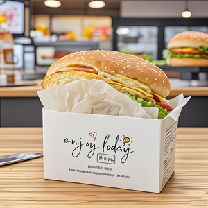Fabrika toptan sandviç ambalaj kutusu beyaz karton Mini <span class=keywords><strong>Burger</strong></span> özel logolu kutu kağıt tost kutuları - Product Image 5