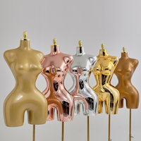 Mannequins féminins demi-corps grande taille CQ-1-D, plastique, couleurs électro-plaquées, mannequins haut de gamme dorés