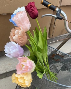 Fiori <span class=keywords><strong>Artificiali</strong></span> di <span class=keywords><strong>Tulipani</strong></span> in Seta di Grandi Dimensioni, Economici, per Matrimoni, Feste, Casa, Compleanni, Capodanno Cinese, <span class=keywords><strong>Bouquet</strong></span> - Product Image 5