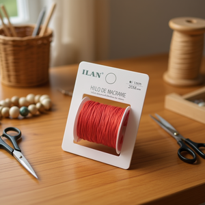 ไหมถักมาคราเม่ 1 มม. 20 ม. สีแดง อุปกรณ์งานฝีมือ - Product Image 3