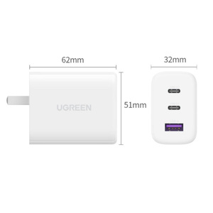 65W 3 Ports Foldable Fast Charging Wall QC4.0 3.0 Power Adaptor Quick Charge PD CD275 Pd Usb <b>Charger</b> for - Product Image 4
