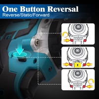 Perceuse à percussion électrique sans balais 3 en 1 Tournevis sans fil 13mm 20 + 3 Torque DIY Household Power Tool pour Makita 18V Battery
