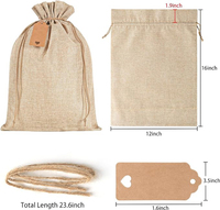 Barato al por mayor de logotipo personalizado de arpillera Natural Mini Bolsa De yute de lino con cordón bolsa de regalo de joyería de yute para boda