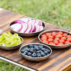 Assiette ronde en titane pur de qualité supérieure, écologique, ultralégère, portable, sablée gris argenté pour le camping et l'usage domestique Keith 250 ml - Product Image 5