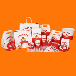 Cajas de Cartón Blancas Biodegradables y Ecológicas para Comida Rápida, Resistentes al Agua, con Asa, para Papas Fritas, <span class=keywords><strong>Pollo</strong></span> Frito y Hamburguesas - Product Image 3