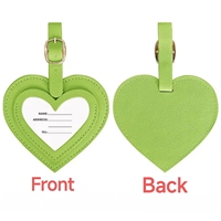 Etiqueta de Identificación de Equipaje en Forma de Corazón de PU, Logotipo Personalizado al por Mayor, Etiqueta Antipérdida para Equipaje, Etiqueta de Cuero con Nombre, Teléfono, Tarjeta de Identificación, Etiqueta para Bolsa de Viaje