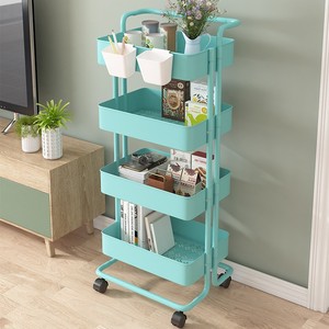 Chariot utilitaire roulant robuste à 3 niveaux, chariot <span class=keywords><strong>de</strong></span> rangement mobile, organisateur en métal avec roues pour cuisine, bureau, maison, salon - Product Image 2