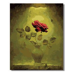 Una pintura al óleo de rosa roja, pintura al óleo de flores realistas sobre lienzo, pintura al óleo de flores, imágenes <span class=keywords><strong>para</strong></span> colorear <span class=keywords><strong>por</strong></span> números - Product Image 2