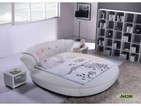 Ensemble de chambre à coucher Happy Night Furniture, lit king-size rembourré, lit rond suspendu, personnalisable