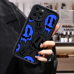 Nouvelle Coque de Téléphone Populaire au Design Visage de Fantôme Bleu pour iPhone 15 17 Pro Max 14 13 12 – Coque Personnalisée Antichoc Effet Bonbon - Product Image 4