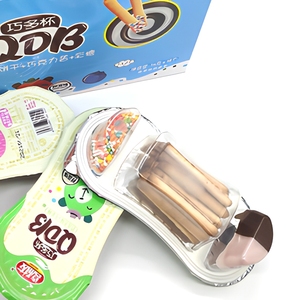 Snack per <span class=keywords><strong>Bambini</strong></span> Certificato ISO9001 Halal HACCP: Bastoncini di Biscotto con Cioccolato e Coperchio per Salse e Granella, Produzione Diretta OEM 3 in 1 - Product Image 2