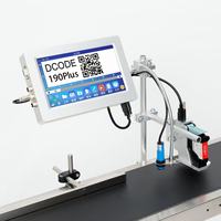 Machine de codage à jet d'encre électrique avec bande transporteuse pour l'impression de la date/du lot/du code QR sur les bouchons de bouteilles en PET, les boîtes en carton, les étiquettes et le papier