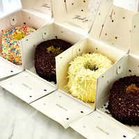 Boîte à bento biodégradable personnalisée en gros, emballage en carton laminé sur mesure pour gâteaux à emporter, idéal pour les pâtisseries