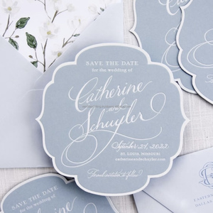 Customized Die Cut Shaped Wedding Card Set Tassel Invitation RSVP Menu Included Personalized Vintage Letterpress <b>Printed</b> <b>Paper</b> - Product Image 1