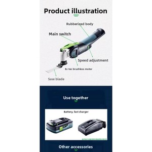 <span class=keywords><strong>FESTOOL</strong></span> OSC 18 E-Basic 18V 19500 tr/min Outil multifonction sans fil sans balais StarlockMax - Product Image 3