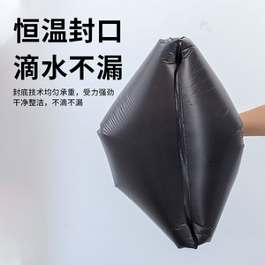 Grands sacs poubelles jetables, sacs en plastique épais pour hôtels, maisons et usage extérieur, à ouverture plate, noirs, sur mesure. - Product Image 1