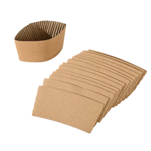 Custom Printed Logo Branded Plain Insulated <b>Disposable</b> Black Hot Drink Iced Kraft Paper Coffee <b>Cup</b> Sleeves - Product Image 1