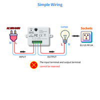 Interruptor de Control Remoto con Código de Aprendizaje ZY 85V-240V 433MHz, Interruptor de Luz Inalámbrico Inteligente a Prueba de Agua de 1 Botón y 10A para el Hogar