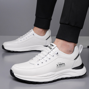 XINTAIZI Men Summer Height Increasing <b>Sneakers</b> Genuine <b>Leather</b> Round Toe Rubber Outsole V30PA EVA Midsole Casual Shoes - Product Image 2