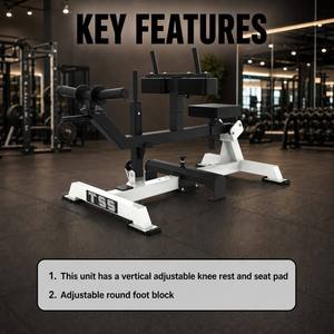 Machine commerciale de soulevé de <span class=keywords><strong>mollets</strong></span> assis <span class=keywords><strong>à</strong></span> charge libre avec repose-genoux réglable et coussin de siège pour fabricants d'équipements de gym - Product Image 3