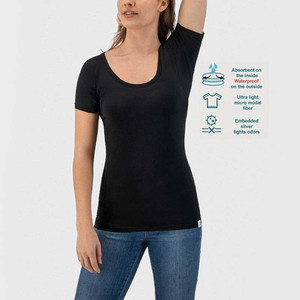 Maglia a girocollo personalizzata da ragazza con sudore eccessivo da donna resistente al sudore da donna - Product Image 2