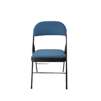 Tabouret pliant léger en PVC noir vintage avec pieds en métal