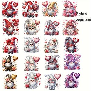 Autocollants vintage faits à la main créatifs pour la Saint-Valentin Gnome elfe arc-en-ciel étoile elfe autocollants décoratifs pour carnet de notes autocollants vintage - Product Image 3