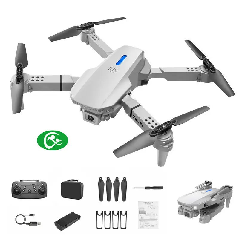 Drohne E88 Pro mit weitwinkel HD 4K 1080P Doppelkamera, Luftdruck fixiert, WLAN-Fernbedienung faltbarer Quadcopter, Spielzeuggeschenk