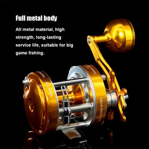 Carrete de Pesca de Metal Completo de 40L 60L, Carrete de Tambor Único para Pesca de Arrastre, para Surf, Río, Arroyo, Señuelos Artificiales, Lago, Posicionamiento 2+1BB - Product Image 2