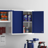 Armoire murale Aobabo avec porte à rabat et porte battante, boîte à outils, garantie de 3 ans, capacité de charge de 54 kg
