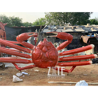Grand décor de restaurant extérieur en résine artisanat statue de crabe élégante sculpture d'animal en fibre de verre