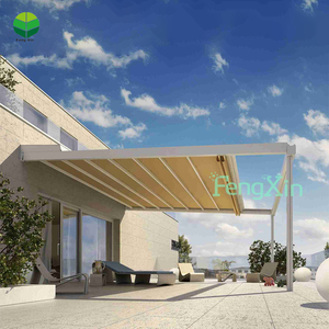 Hot bán ngoài trời không thấm nước dù để che nắng có thể thu vào PVC pergola mái mái hiên với kính cửa trượt và LED ánh sáng - Product Image 1
