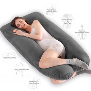 <span class=keywords><strong>Oreiller</strong></span> <span class=keywords><strong>de</strong></span> Grossesse en U Gris pour Tout le Corps, pour Femmes Enceintes avec Soutien des Hanches, des Jambes, du Dos et du <span class=keywords><strong>Ventre</strong></span>, Housse en Velours Lavable (Coton PP) - Product Image 2