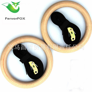 Anneaux de gymnastique FervorFOX 28 mm réglables en bois pour adultes et enfants, équipement d'entraînement de fitness en intérieur - Product Image 1
