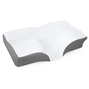 Özel kontur yatak uyku yüksek kalite servikal ortopedik kelebek şekli bellek köpük konturlu yastık boyun için