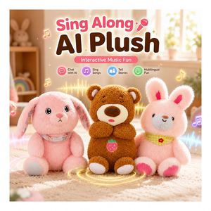 Jouet en peluche Lapin IA à faible MOQ, parlant multilingue, activé par le toucher, en tissu doux, pour la vente au détail et les cadeaux, directement du fabricant - Product Image 1