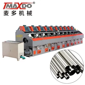 Maxdo 10 Heads Working Size 15-114 MM Round Oval Stainless Steel Tube Polishing Machine