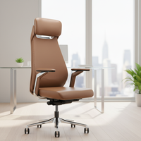 Chaise de conférence moderne ergonomique multi-angle réglable en cuir avec revêtement en cuir PU