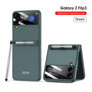 2023 Samsung Galaxy Z Flip 3 Flip 4 custodia Cover posteriore rigida Ultra sottile per PC con custodia per penna per Samsung Z Flip 4 fold 4 S23Ultra plus