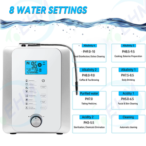 Máquina de <span class=keywords><strong>Agua</strong></span> <span class=keywords><strong>Kangen</strong></span>, Ionizador Alcalino Eléctrico con 7 Niveles de <span class=keywords><strong>Agua</strong></span> Hidrogenada, 5 Placas, Plástico, Uso Doméstico de Escritorio - Product Image 2