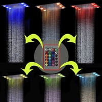 Système de Douche de Pluie Télécommandé LED Multicolore avec Vanne de Commutation Thermostatique